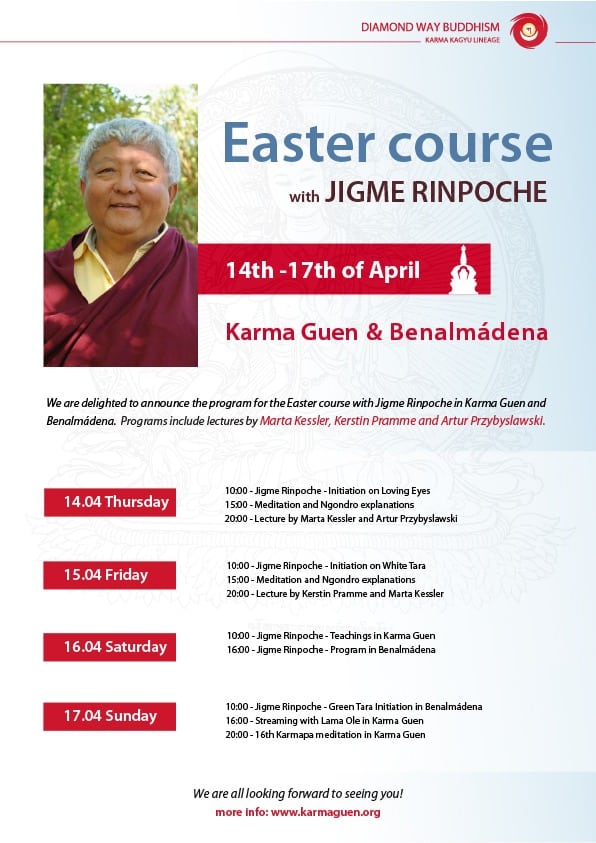 easter course in karma guen with jigme rinpoche 2022